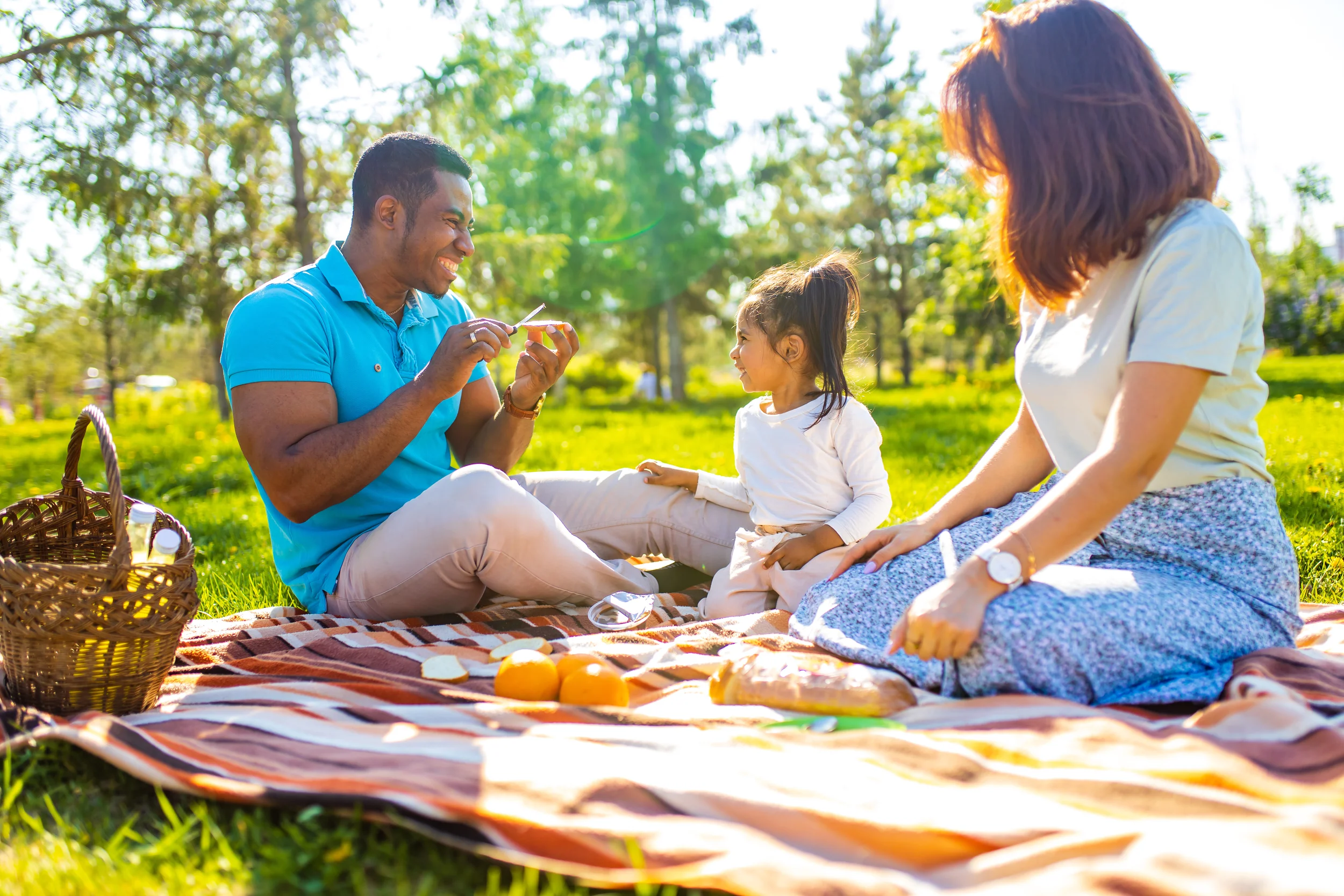 a family having a spring picnic in kentucky