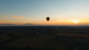 SKY WITH HOT AIR BALLOON